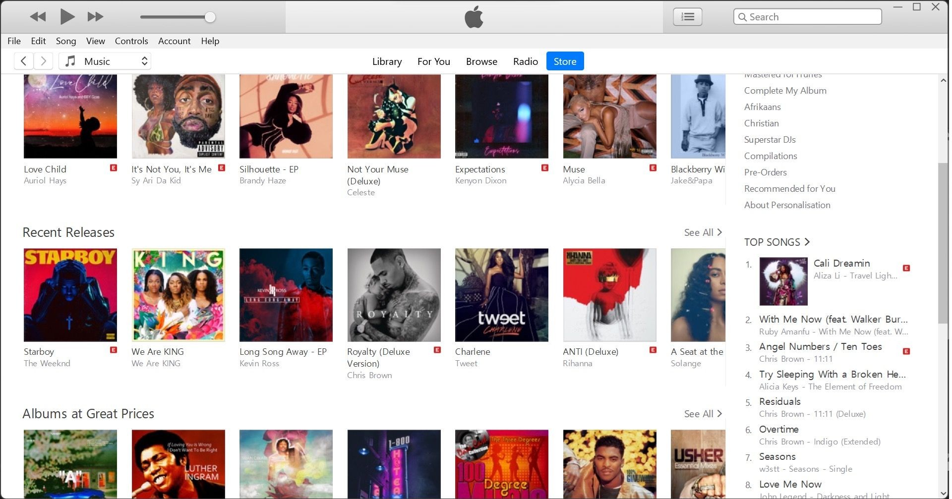 Aliza Li - Cali Dreamin song charted on iTunes